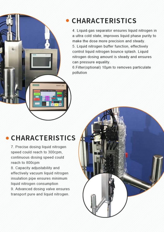 Injecteur à grande vitesse d'azote liquide de conservation des aliments d'huile dosant la machine pour le remplisseur 2