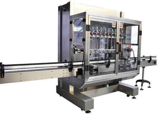Honey Plastic Glass Linear Bottle Filling Machine Piston Type PLC Controlled