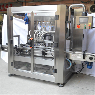 Honey Plastic Glass Linear Bottle Filling Machine Piston Type PLC Controlled