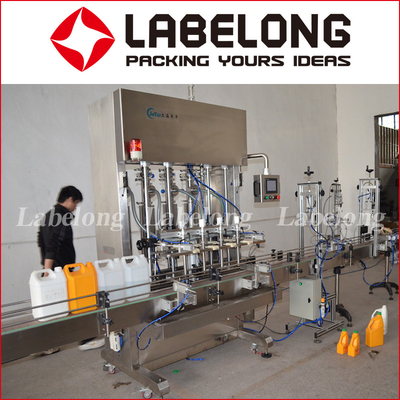 Honey Plastic Glass Linear Bottle Filling Machine Piston Type PLC Controlled